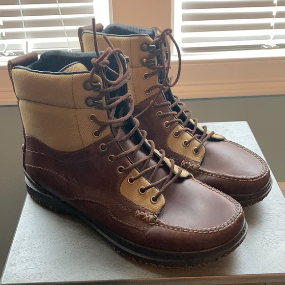 Acorn Comfort on Earth Boots Mens 12M Bold Burnt Umber Tan Leather and Canvas NOS Men main image 2